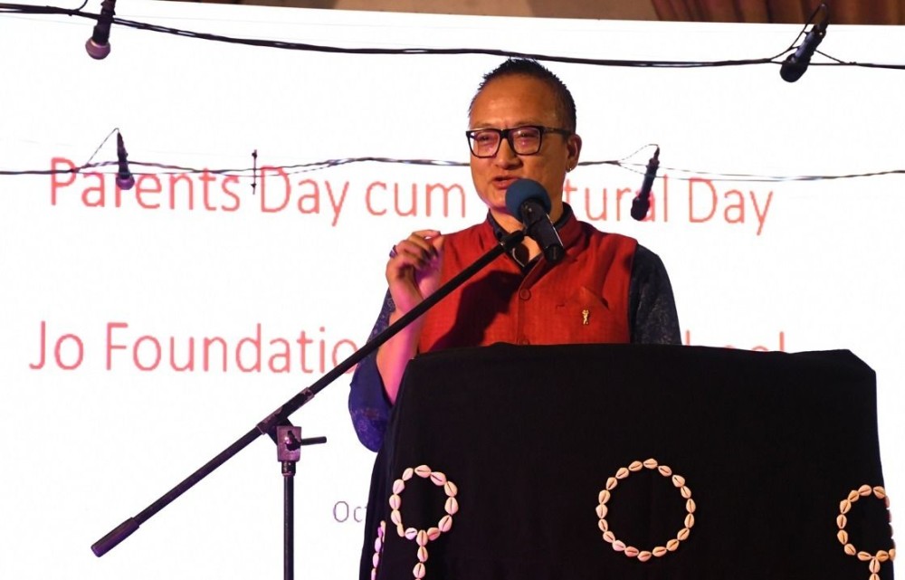 Theja Meru addressing the parents’ day of Jo Foundation Inclusive School, Kohima on October 13. (DIPR Photo)